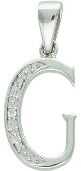 Zawieszka srebrna 925 AP17-0206 G – literka G zdobiona cyrkoniami. Wymiary 2,5x1,0 cm, waga 1,20 g. Elegancka, subtelna biżuteria z przesłaniem – idealna na prezent.1.jpg